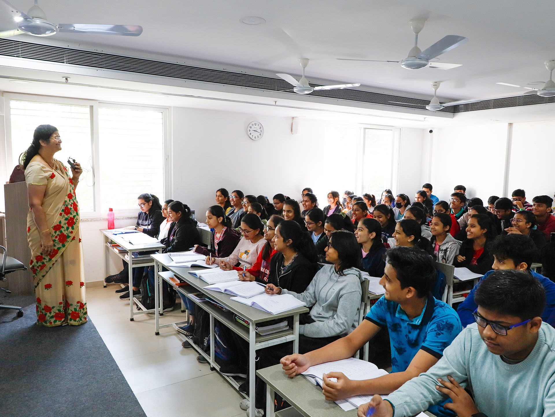 Saraf ma’am teaching an engaged classroom of ATPL students in Nagpur